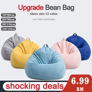 bean bag【ONSALE】S/M/L /XL sofa bean Stylish Bedroom Furniture Solid Color Single Bean Bag Lazy Sofa Cover DIY Filled Inside (No Filling)