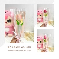 [March 8 GIFT] Bouquet of 1 rubber tulips, pre-packaged handmade flowers and individual flowers, gif