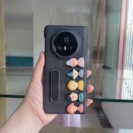 Cute Case for Honor Magic V5 V3 Fold with Holder Tempered Glass Film Shockproof Hinge Cover Full-Bod