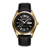 ARIES GOLD AUTOMATIC INFINUM PRESIDENT GOLD STAINLESS STEEL G 9004 G-BK BLACK LEATHER STRAP MEN'S WATCH
