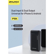 AWEI P6K 20000 mAh Power Bank 2 Inputs and 2 Outputs 2.1A Fast Charging