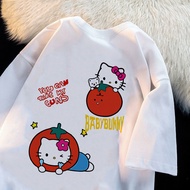 Korean style trendy short-sleeved loose tomato-patterned Hello Kitty T-shirt for women's summer tops