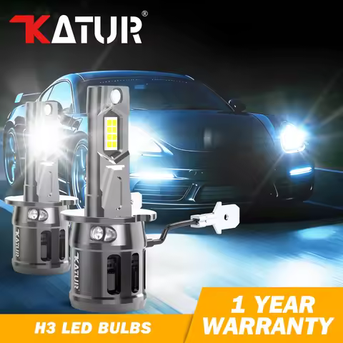 Katur 2x H3 Car Led Bulbs Auto Headlight with Fan Super Led Plug and Play DC12V For Opel Astra G H 2