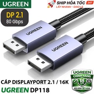 DisplayPort DP2.1 UGREEN Cable Supports 60Hz 240Hz, Speed 80Gbps, High Quality 2 Male DP Cable