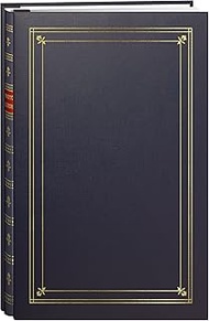 Pioneer Photo 200-Pocket Post Bound Bay Blue Leatherette Photo Album with Gold Accents for 4 by 6-In