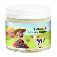 Tallow and Honey Balm for Skin Care, Grass-Fed Beef Tallow & Raw Wild Honey 60g