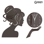 [GH]Wall Clock Girl Mirror Sticker Acrylic Waterproof Decal Home Living Room Decor
