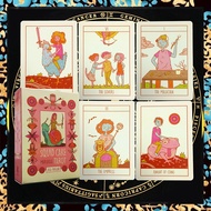 Squid Cake Marseille Tarot Card | Portable Size 8.9x6.4cm | 78-Cards | Fortune Telling Game | Divina