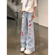 Ed Hardy Rice Beaded Embroidered Denim Wide-Leg Pants - Women's
