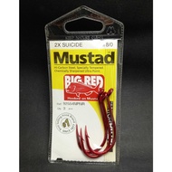 1pack Mustad Big Red Fishing Hooks 2X Suicide Hooks Snapper Fishing 92554NPNR