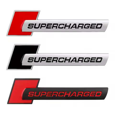 3d Metal Supercharged Emblem Badge Decal Car Sticker For Q7 S Line A6 C6 A8 D4 S4 B8 S6 C5 V6 Superc