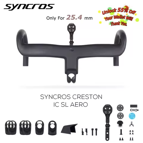 Syncros 25.4mm Foil RC Carbon Creston IC SL AERO Integrated Cockpit Carbon Road Bike Handlebar Integ