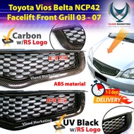 Toyota Vios Belta NCP42 Facelift ABS Front Grill Grille 2003 2004 2005 2006 2007 CARBON UV BLACK VIO