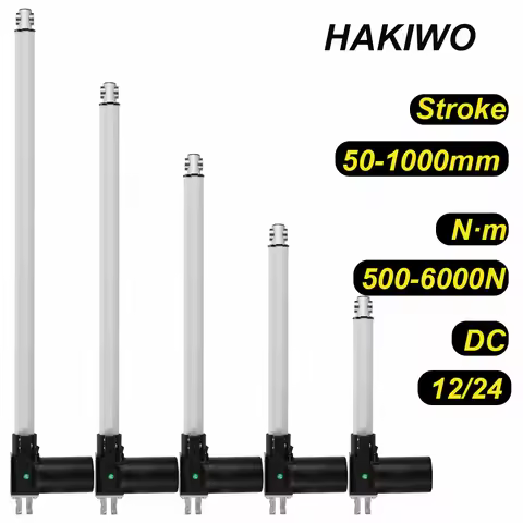 HAKIWO 6000N 12V 24V Linear Actuator 50mm 200mm 500mm 700mm 900mm 1000mm Stroke Solar Tracker Motori