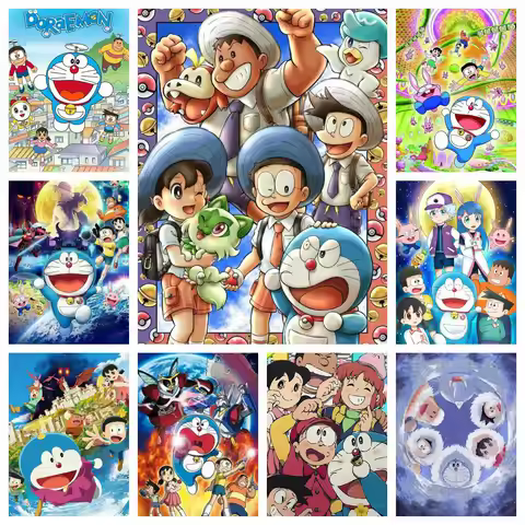 Doraemon Nobita Japanese Anime 5D DIY Diamond Painting Kit Embroidery Cross Stitch Handmade Gift Cra