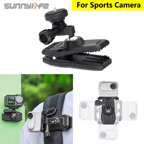 Sunnylife 360° Rotation Magnetic Backpack Clip Clamp Mount for Insta360 GO Ultra/DJI OSMO Nano/OSMO 