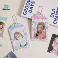 IU MISS with Keychain Pendant Idol Photocard Holder Korean Style Protective Case ID Card Cover Fashion PVC Star Card Sleeve Student
