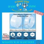 3M Transparent Multifunctional Nano Adhesive Double Side Tape (300cm x 5cm x 0.2cm) / (300cm x 3cm x
