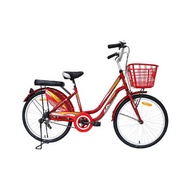 LA Bicycle จักรยานแม่บ้าน Dawn City 24 นิ้ว สีแดง - LA Bicycle, Home &amp; Garden