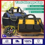 17 Inch Tools Bag Heavy Duty Electrician Tool Storage Organizers Bag Waterproof Wear-resistant Multi Pocket Electrician Tool Bag Thickened Durable Portable Maintenance Storage Bag