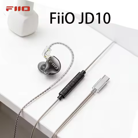 FiiO JD10 Single Dynamic Driver Type-C Wired In-Ear Headphones HiFi Stereo Bass Earbuds for Music Sp