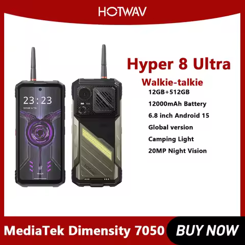 HOTWAV Hyper 8 Ultra Walkie-talkie Rugged Phone Android 1512GB+512GB 6.8 inch MediaTek MT8791 Dimens