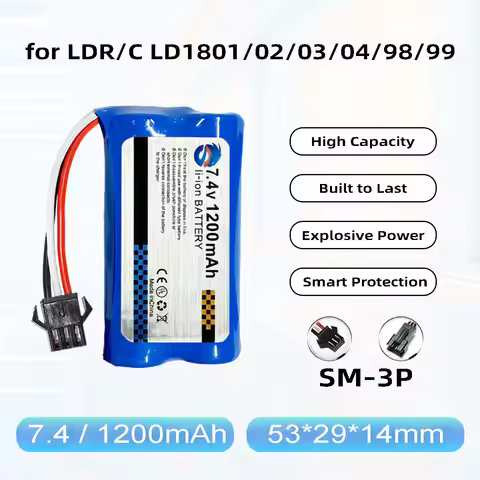 Skymaker 2S Li-Ion Battery 7.4V 1200mAh 10C SM3P Plug Rechargeable for LDRC LD1899 LD1801 02 03 LD18