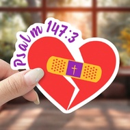 1/2/5pcs HE Heals The Broken Hearted (Psalm 147:3) Sticker - Durable & UV-Protected Glossy Finish Pe