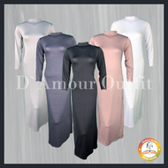 Baju Manset Gamis Tangan Panjang &amp; Tanpa Lengan Wanita Kerah Leher Turtle Neck Polos Dalaman Perempuan Warna Kulit Bahan Rayon Spandek Kaos Daleman Cewe Hijab Dewasa Anak Pendek Mangset Atasan Inner Cewek Jumbo Big Size LD 120 130 140 Long Dress Premium