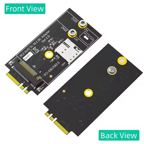 NGFF M.2 Key A+E Interface To M2 Key-B Wireless Adapter With 1 NANO SIM Card Slot For 3G 4G GSM LTE 