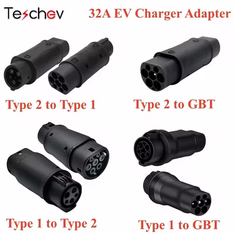New Electric Vehicle Charging Connector Type 2 to Type 1 J1772 EV Adapter Type 2 to GBT EVSE Charger