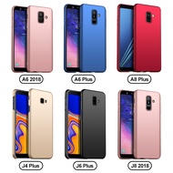 Hard Frosted Case For Samsung A8 J8 2018 A6 J4 J6 Plus Shockproof Phone Case For Samsung Galaxy A8+ A6+ J4+ J6+ On8 Slim Matte Solid Color Back Cover