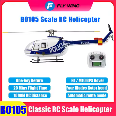 FLYWING BO105 RC Helicopter ACE flight controller 470 class 6CH scale helicopter BO105 Plane 4 blade