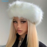 EPOCH Faux Fur Headband, Faux Fur Thicken Warm Empty top fur hat, Headband without top Woolen Hat Ko