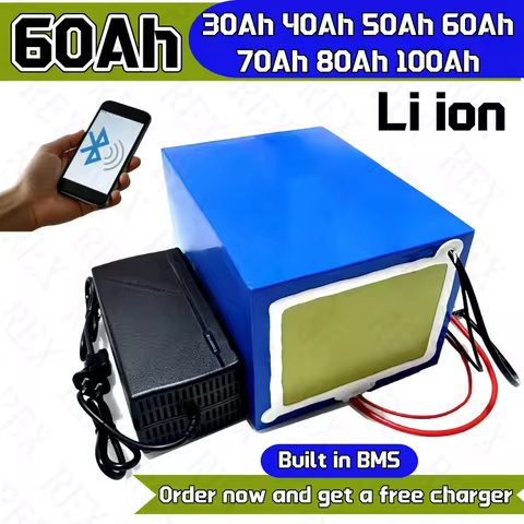 60v 30ah 40Ah 50Ah 60Ah 70Ah 80Ah 100Ah li-ion battery BMS 17S 30Ah lithium for 3000w scooter bicycl