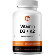 Vitamin D3+K2 | D3 4000IU + K2 100mcg MK7 | 240 Vegetarian Tablets D3 K2 plement Non-GMO (240, Vitam