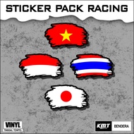 Flexible Vinyl Tear Flag Sticker Anti-Scratch 7x 4cm Vietnam Thailand Japan Flag Cool Japan/ Japan W
