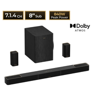 ULTIMEA ทีวีซาวด์บาร์ Dolby Atmos 7.1.4ch ลำโพงสำหรับที่บ้าน เสียงที่สมจริง ซับวูฟเฟอร์ไร้สาย ควบคุม