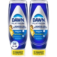 Dawn Platinum EZ-Squeeze Dish Soap, Dishwashing Liquid, Fresh Rain, 2x18oz Bundle CZMH