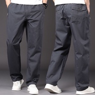 Pants Men's casual pants cotton loose plus size straight leg sweatpants zipper pocket cargo pants