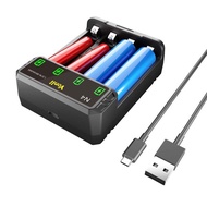 No. 5 No. 7 Battery Charger 4 Slot 1.2V NiMH AA Charging AAA Battery Smart 5V In-Line USB Charger