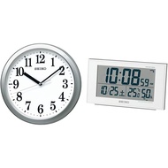 【Direct from Japan】Seiko Clock Wall Clock, Radio, Analog, Compact Size, Silver Metallic, Diameter 11