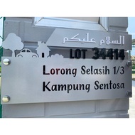 House Number Plate Signage /Plate Nombor Rumah / Papan Tanda Alamat / No Rumah / Minimalist Modern (