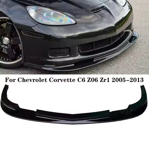 Front Bumper Lip For Chevrolet Corvette C6 Z06 Zr1 2005-2013 Cars Accessories WideBody Version Split