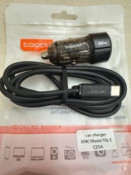 現貨 🎊 Toocki 60W 雙口車用充電器PD QC30W 快速 充電 USB Type C 車用充電器A+C透明車用轉接器 Toocki 60W Car Charger 30W Quick Ch