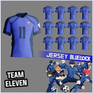 PS2 Jersey Anime Cosplay Blue Lock Team Eleven Isagi Yoichi trend 3D printed short-sleeved T-shirt S