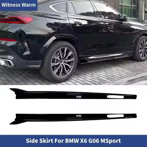 Car Side Skirts apron Side Lip Splitters ABS gloss black For BMW X6 G06 MSport 2019+ Body Kits