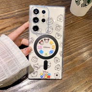 Cute TSUM TSUM Mickey Mouse Donald Stitch Magsafe Mobile Phone Case For Samsung S26 Ultra S25 Ultra 