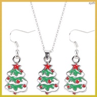 zhiyuanzh  Silver Earrings Christmas Necklace Snowflake Pendant Ladies Suits J for Women and Accessory Dangle Gift Studs