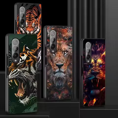 Ferocious Animal Lion Case for Samsung Galaxy Z Fold 7 6 5 4 3 ZFold5 ZFold7 ZFold3 ZFold6 ZFold4 Ba
